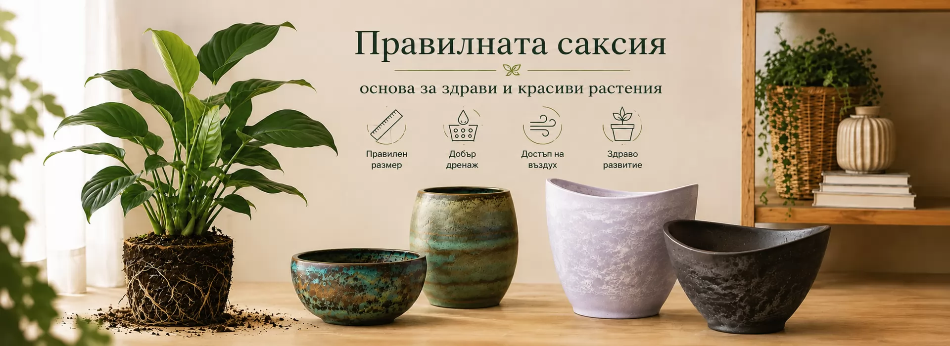 Избор на саксия по размер на растението: как да не сгрешите с няколко сантиметра