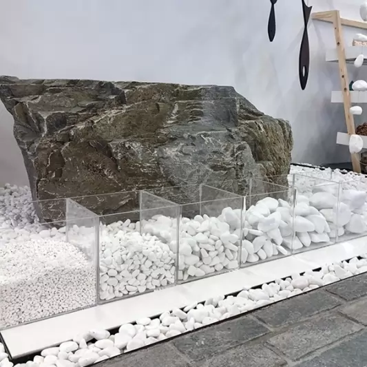 Декоративен камък Бял, Размер 6-10см, 20кг / Pebbles White Thasos