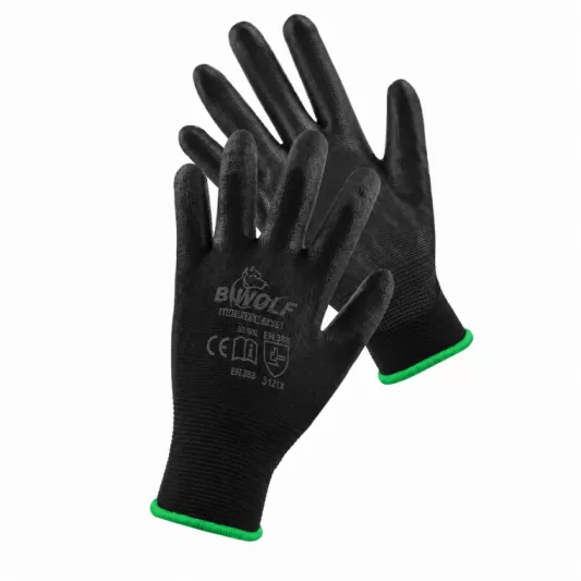 Black Work Gloves, Size 7 and 8 / BWOLF PENGUIN Black