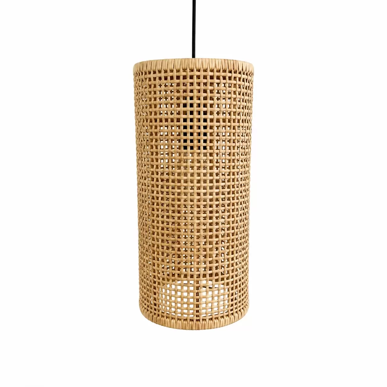Лампа ратан- Lamp Rattan Webbing Blond- Ø40x80см