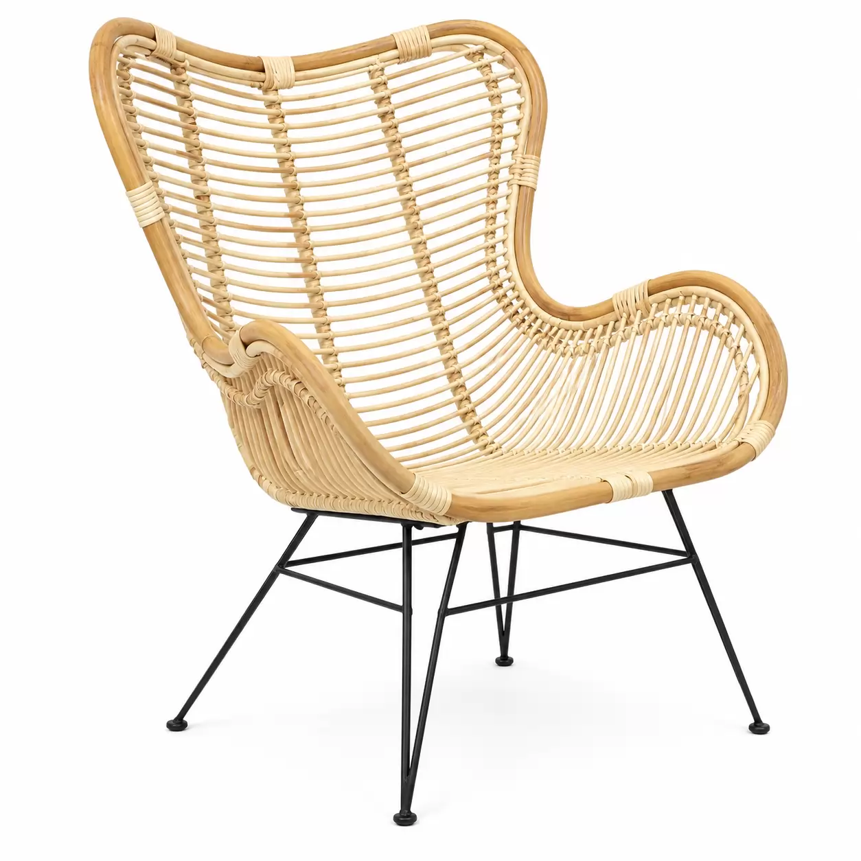 Стол Ратан/Железни крака Блонд-Chair Rattan Iron Legs Blond 70x76x90см