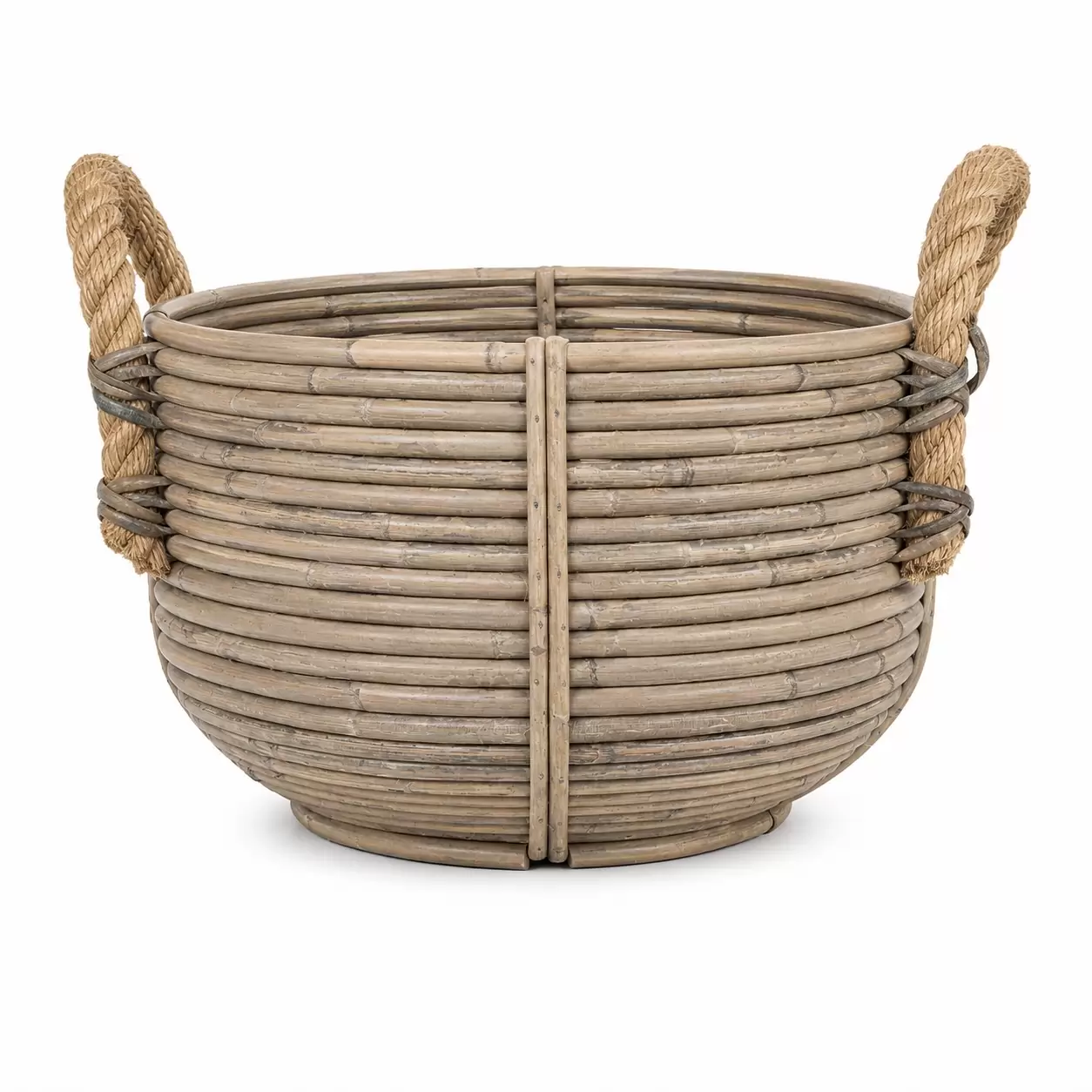 Саксия купа Стрипе Сива-Bowl ound Stripe Grey Ø31x20см