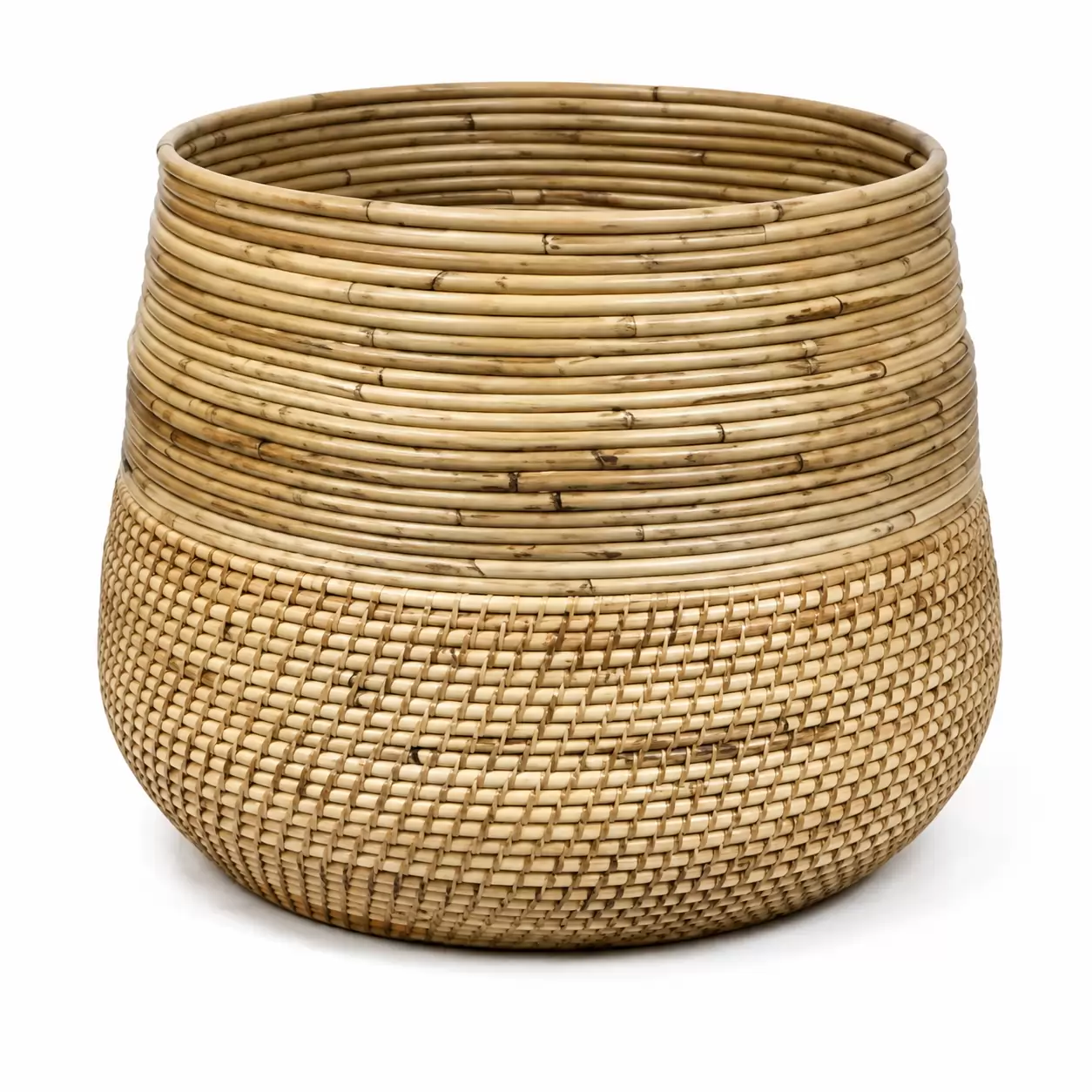 Кошница Ломбок Сив/Блонд-Basket Lombok Grey/Blond Ø27x33см