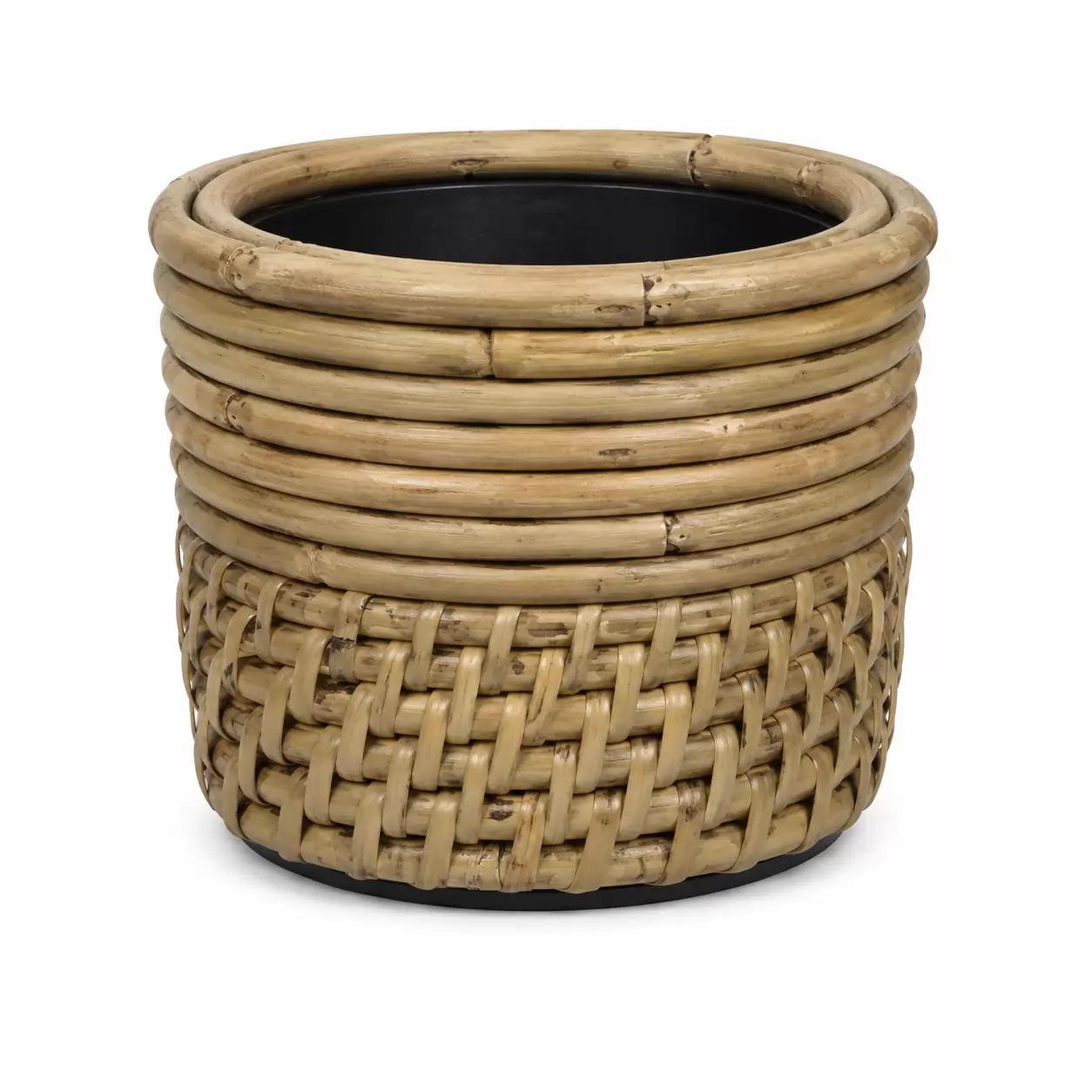 Саксия Ратан Сива Ломбок-Drypot Rattan Grey Lombok Ø14x12см
