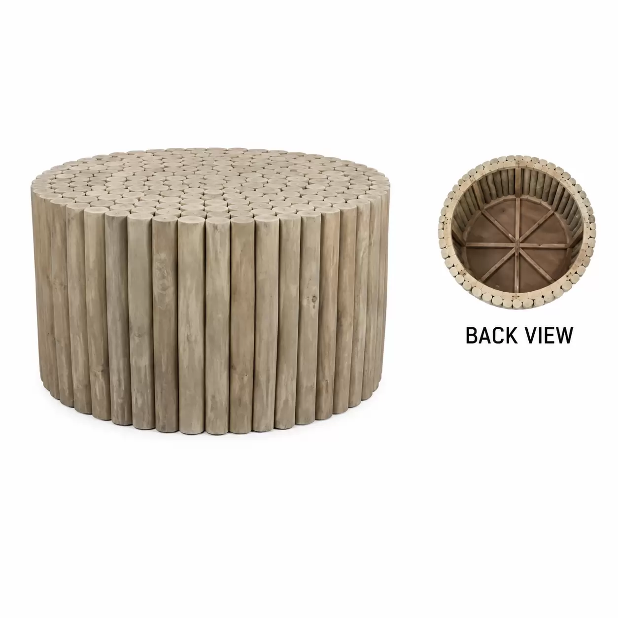 Маса Тиково дърво-Table Teak Ø60x35см