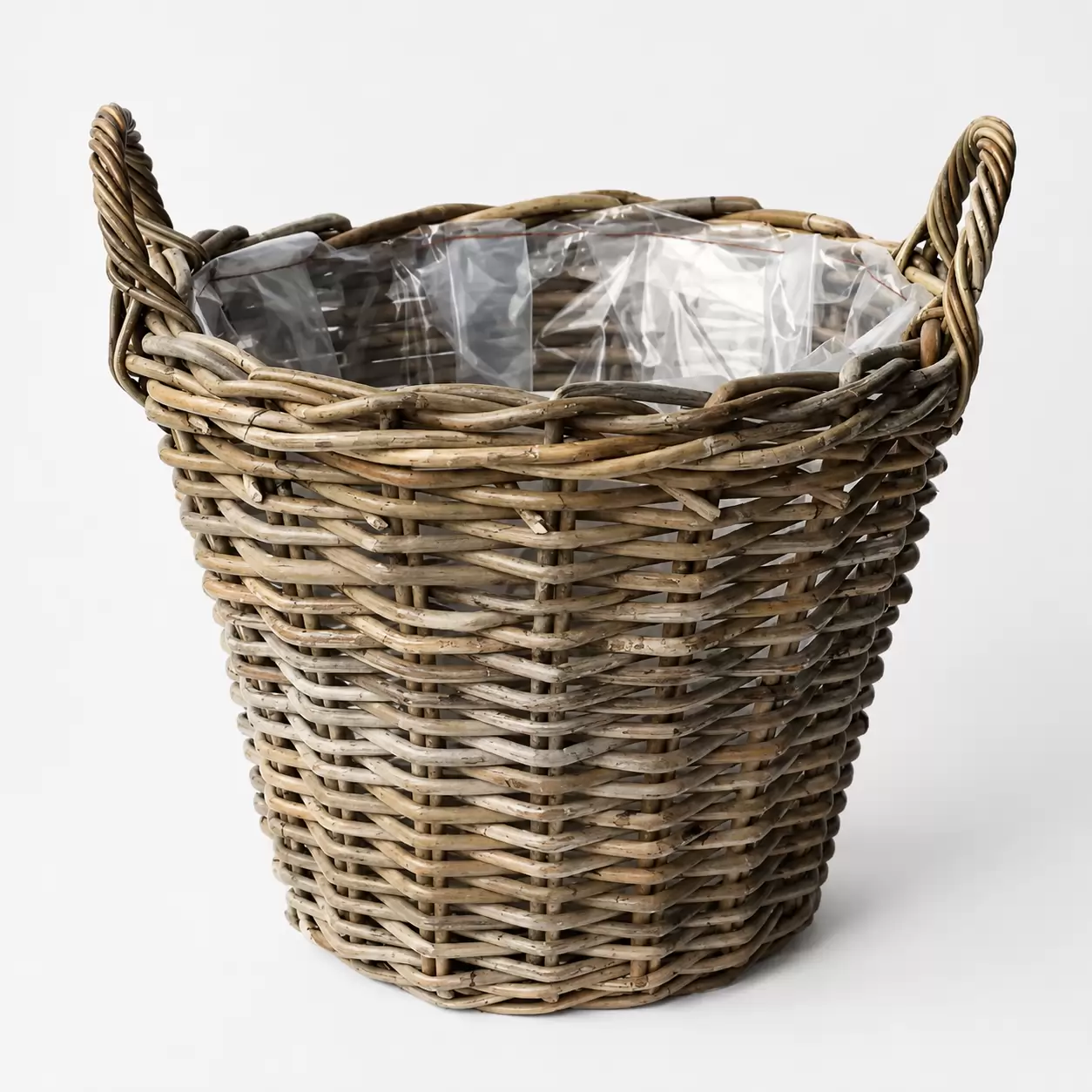 Кошница Класическа Ратан Сив-Planter Classic Rattan Grey Ø42x32см