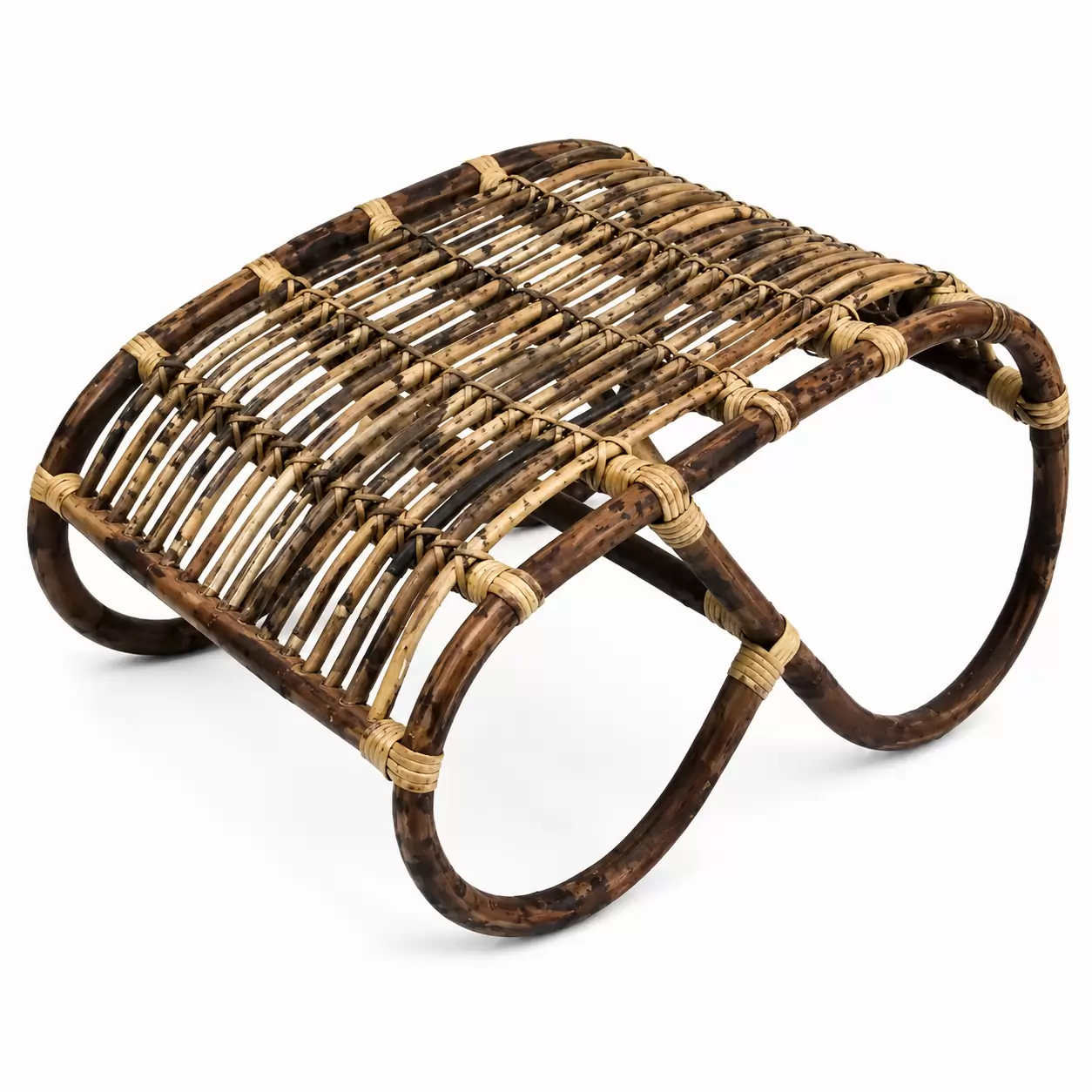 Поставка за Крака Спайдер Ратан Кафяв-Footrest Rattan Spider Brown 46x58x33см