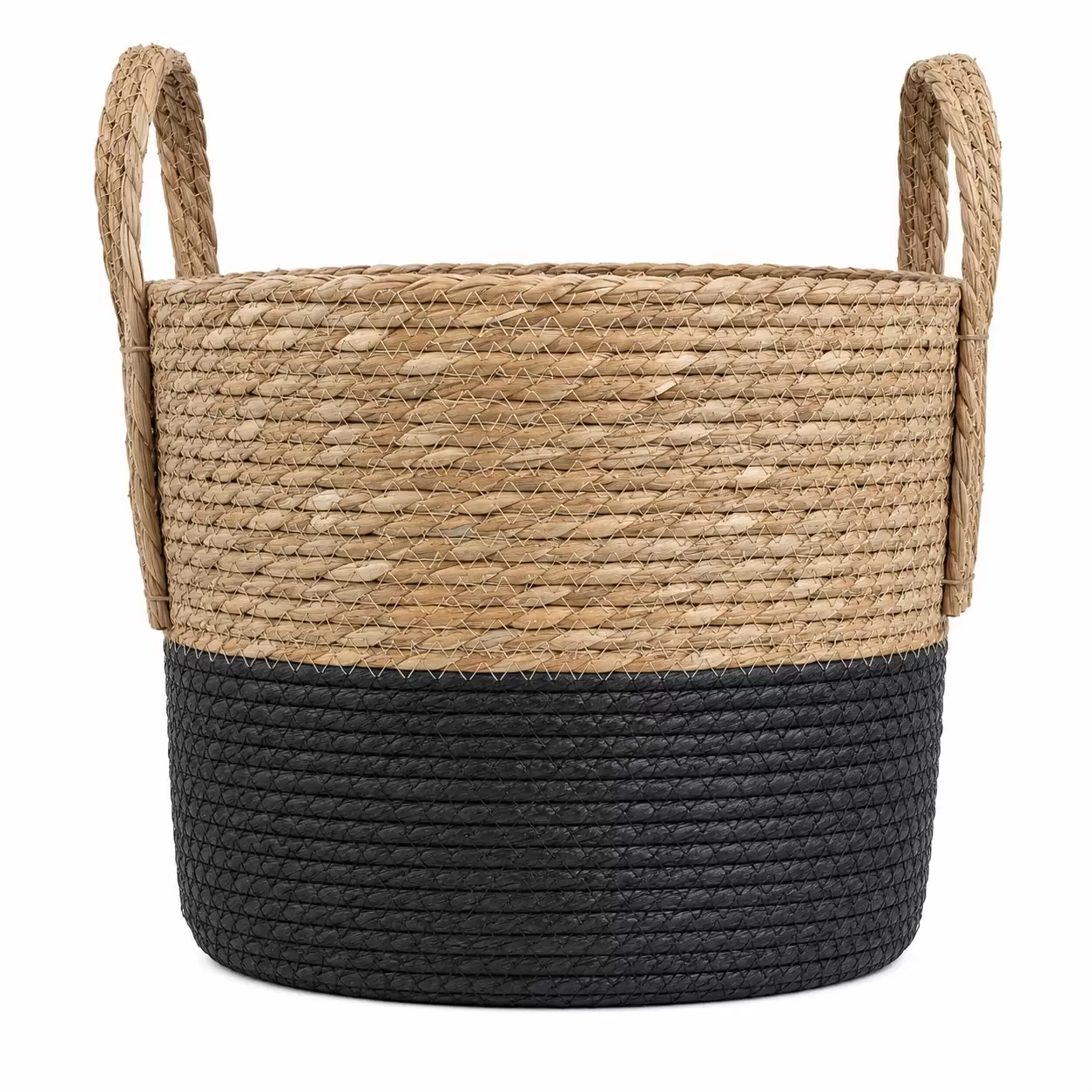 Кошница Натурал Бляк-Baskey Seagrass Natural/Black Ø32x28см