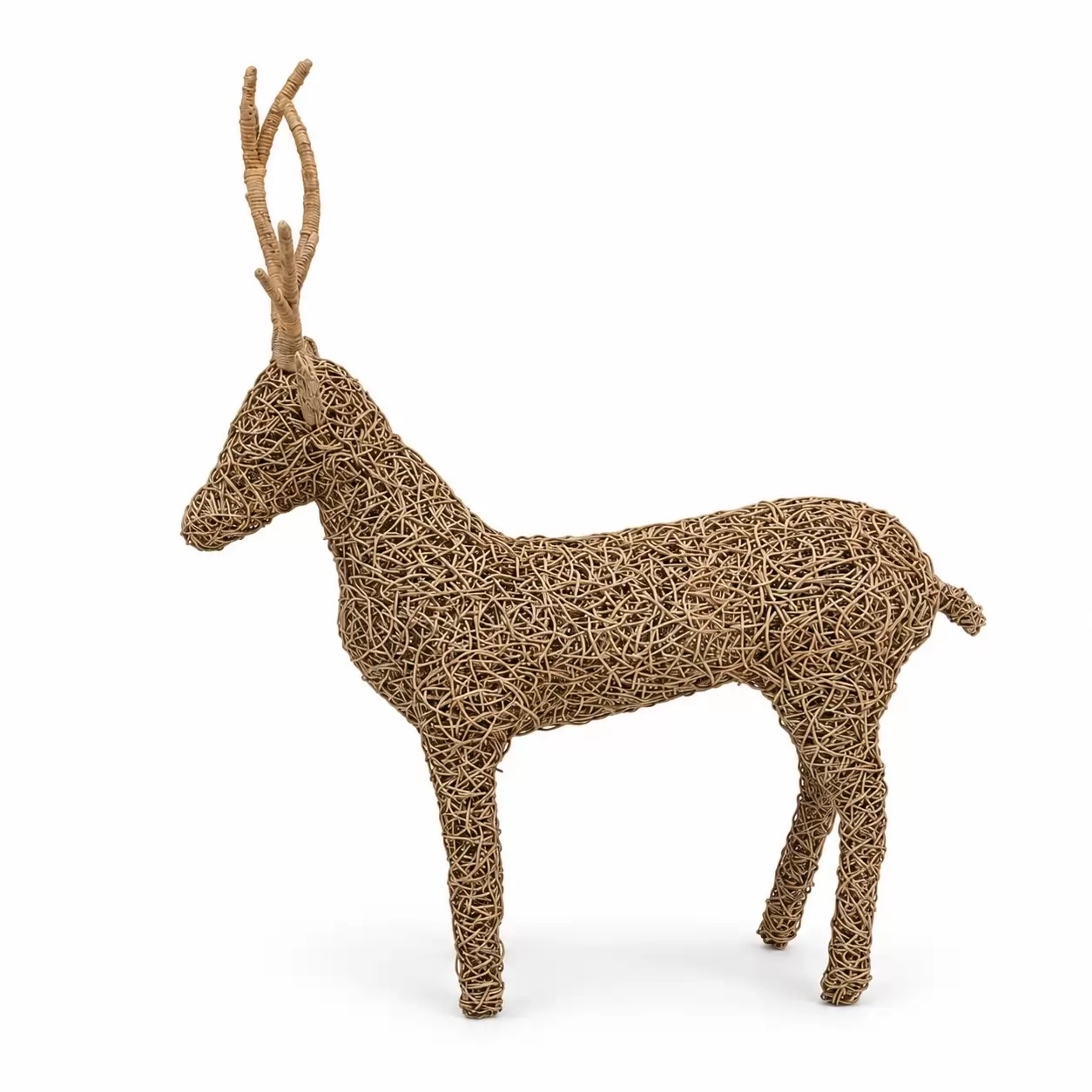 Коледен елен-Christmas Deco Deer Rattan Grey 100x63x125см