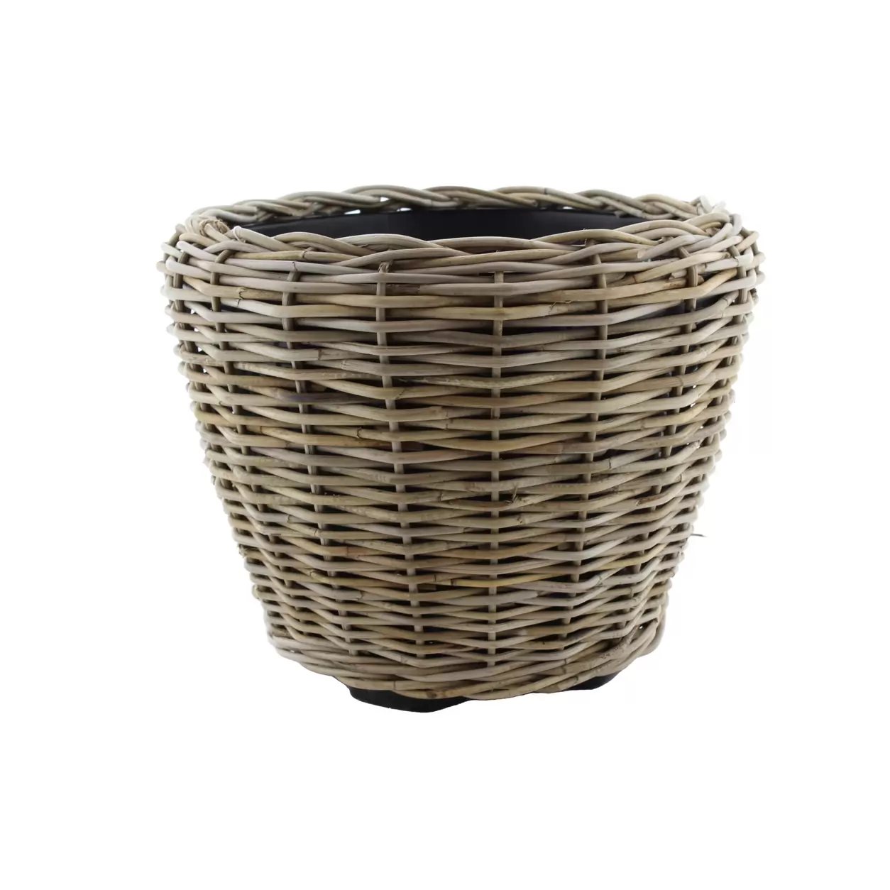 Саксия Ратан Грей-Drypot Rattan Grey Ø55x42cм