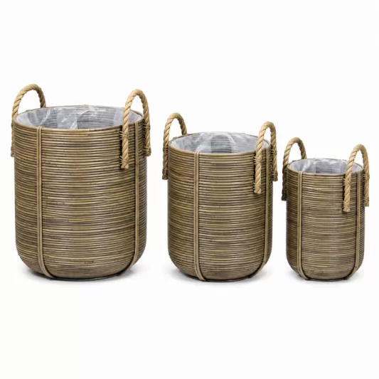 Кошница Стрипе Грей-Basket Stripe Ø45x50cм Ant Grey