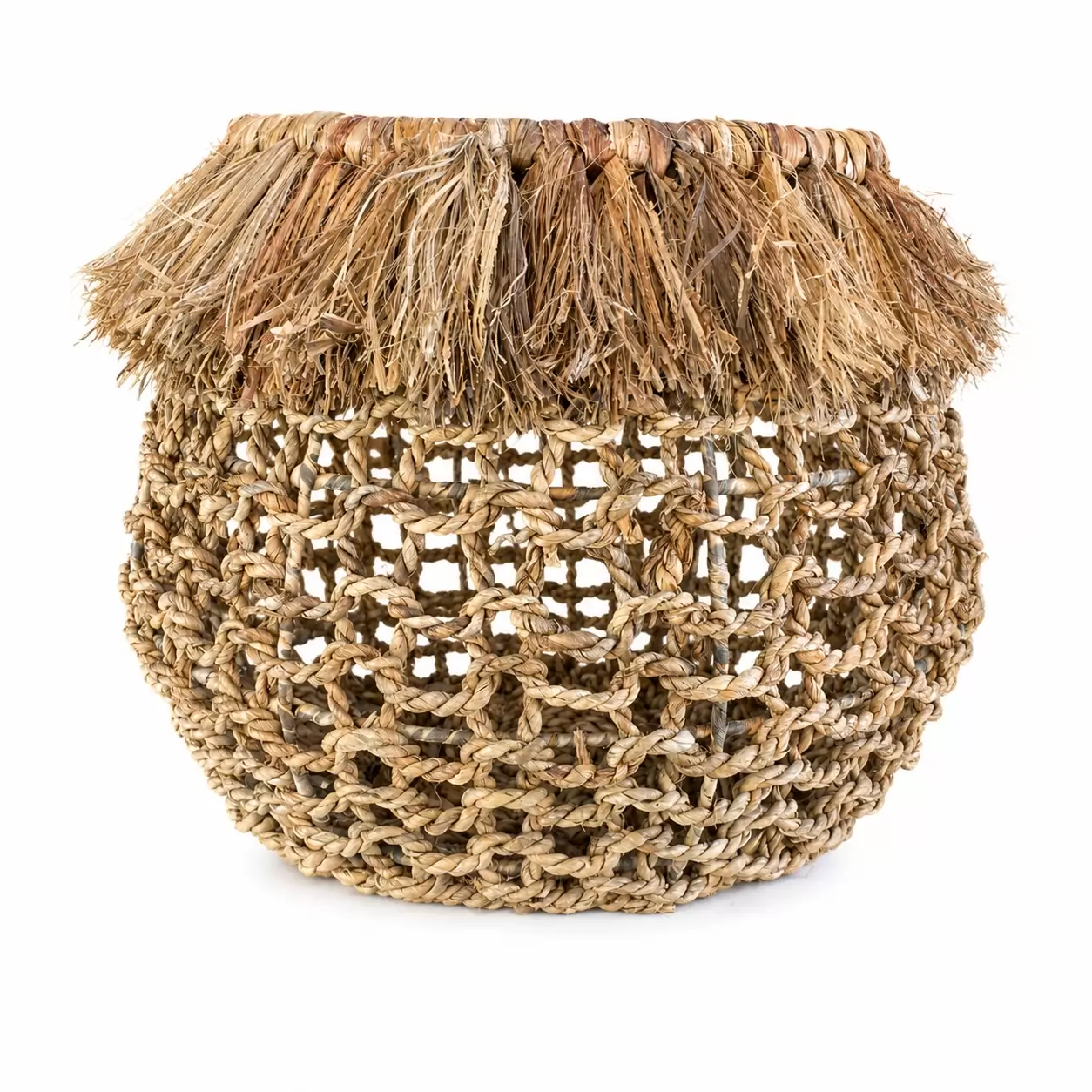 Кошница Абака Натурал-Basket Abaca Rope Natural Ø43x35см