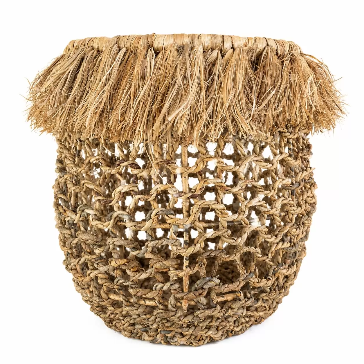 Кошница Абака Натурал-Basket Abaca Rope Natural Ø40x41см