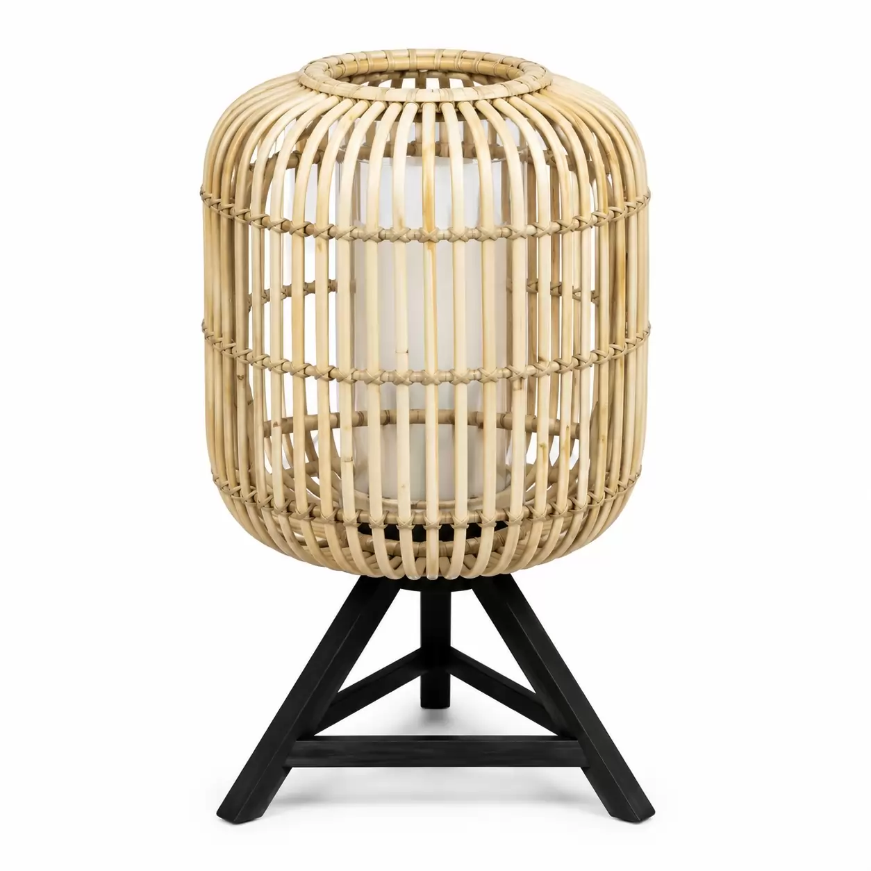 Стояща лама Ратан/Тик-Lamp Standing Rattan/Teak Blond Ø36x60cм