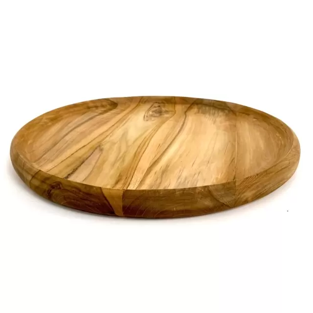 Поднос от тиково дърво, естествен цвят,Tray Teak Natural Ø40x4см