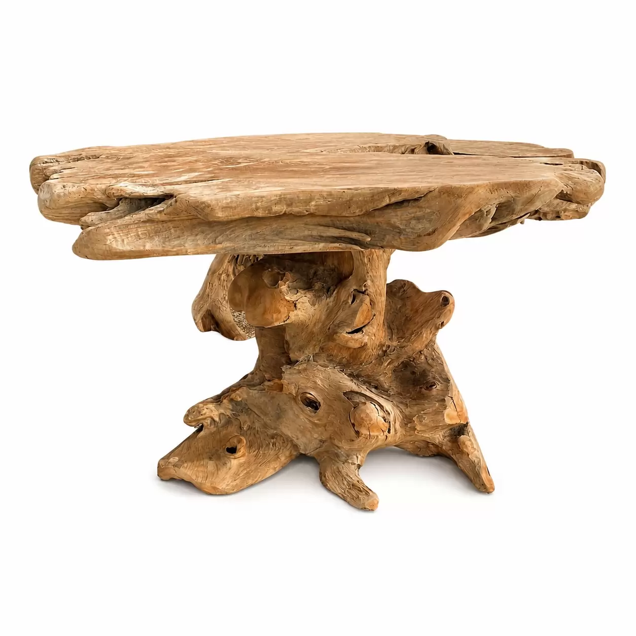 Холна маса Тиково дърво - Coffee Table Teak Root Brown Ø85x50cм