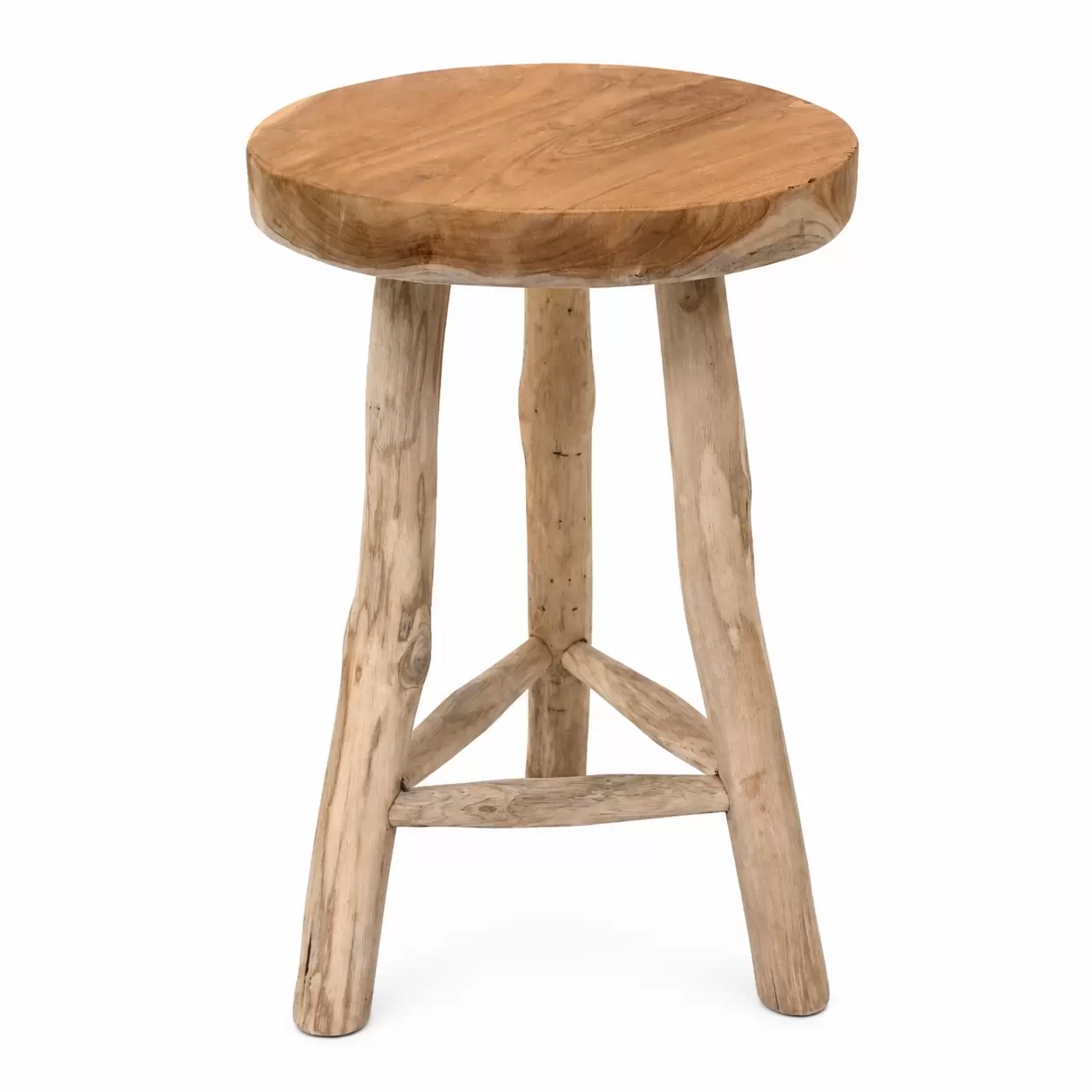 Стол Тиково дърво - Stool Teak Wood Natural Ø30x45cм